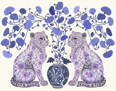 Chinoiserie Leopard Twins on Cream