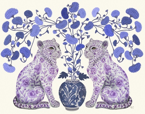 Chinoiserie Leopard Twins on Cream