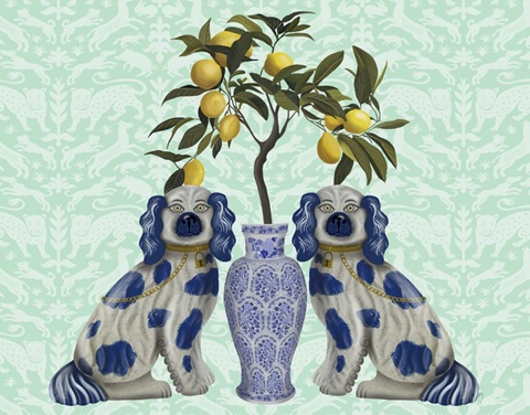 Staffordshire Dog Twins And Lemon Tree