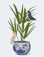 Palm in Chinoiserie Pot and Parrots 2