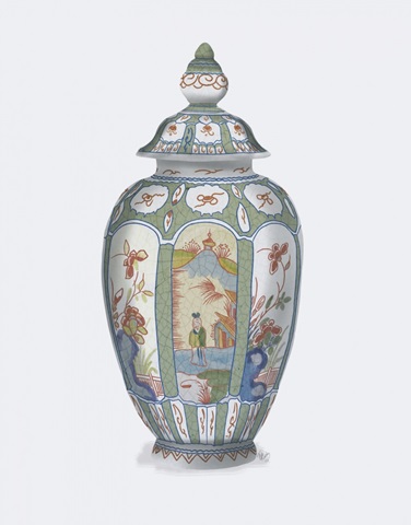 Ginger Jar in Light Green with Lid