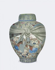 Chinoiserie Ginger Jar, Light Green Ribbon