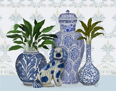 Chinoiserie Group With Staffordshire Dog