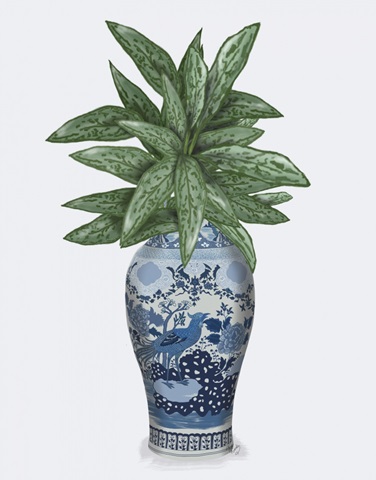 Cockerel Vase with Chinese Evergreen