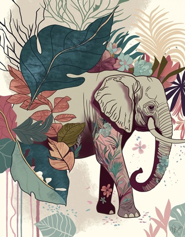 Bright Tropics Elephant