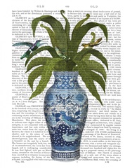 Cockerel Vase and Hummingbirds