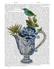 Chinoiserie Jug, Echevaria and Bird