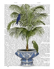 Palm in Chinoiserie Pot and Parrots 1