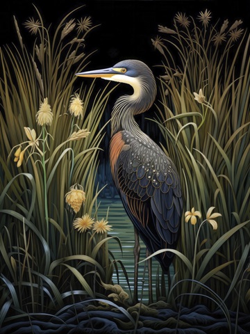 Heron By Moon II