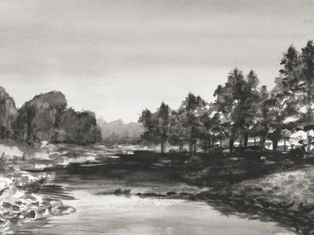 India Ink Landscape I