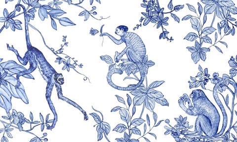 Blue Monkey Land Toile I