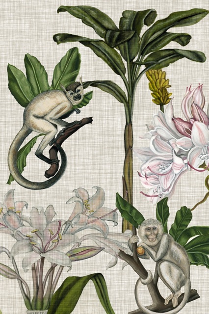 Tropical Monkey on Linen II