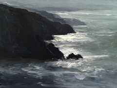 Monochrome Coastal Cliffs