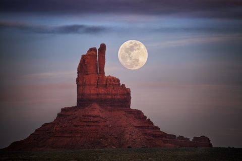 Moonrise Over Monument Valley
