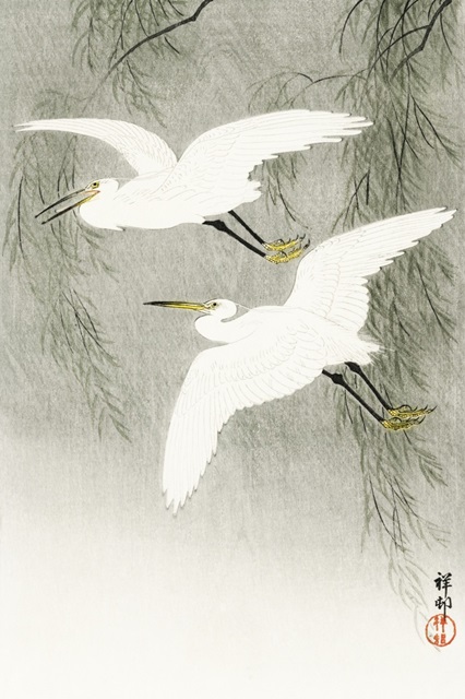 Koson's Flying Herons I