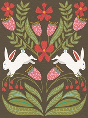 Folk Flower and Rabbit I