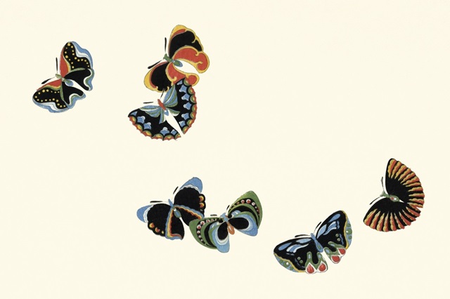 Kamisaka Sekka's Woodblock Butterflies IV