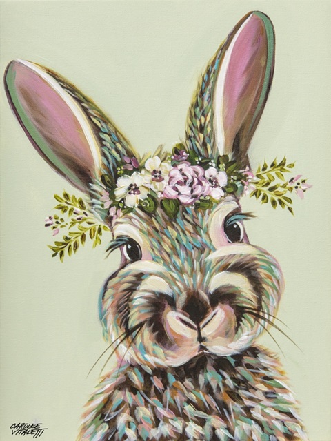 Bunny with Flowers I