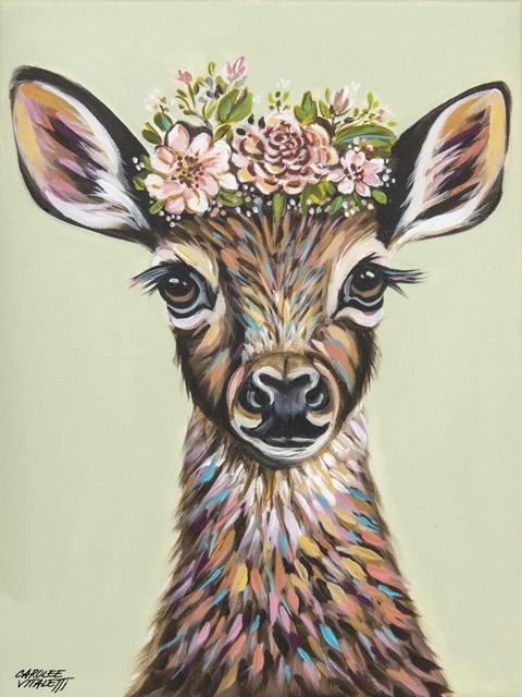 Deer with Flowers II