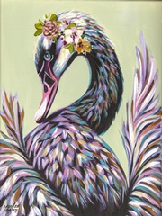 Swan with Flowers III