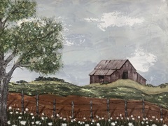 Red Barn in a Field