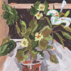 Olive Waves and White Blooms II