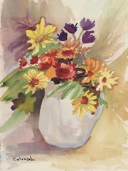 Flowers in the Blue Vase