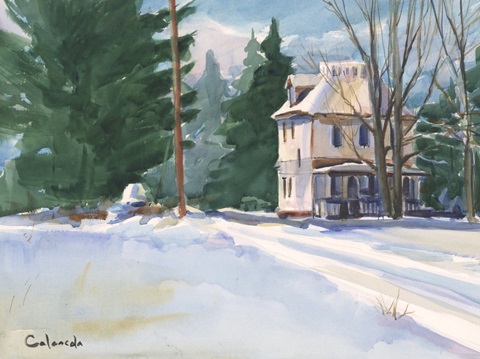 Enfield Colonial in a Winter Storm