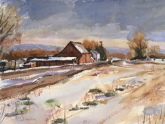 Somers Road Snowy Barn