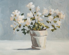 White Flower Pot I