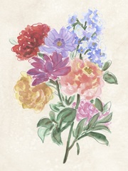 Blooms on Parchment I