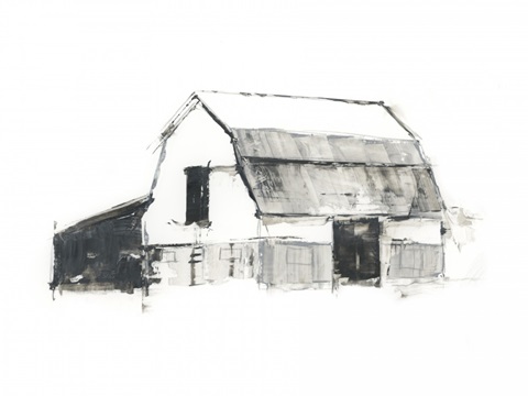 Grayscale Barn Study I