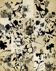 Collaged Inkblot Florals II