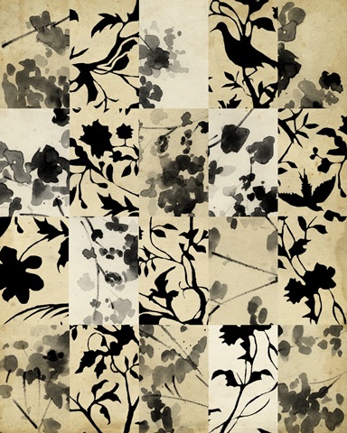 Collaged Inkblot Florals II