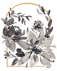 Black White & Grey Blooms I