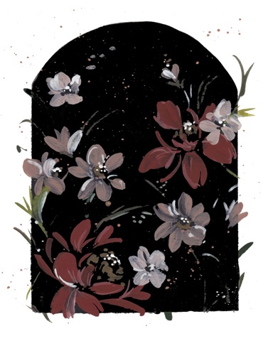 Black White & Grey Blooms III