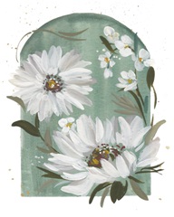 White Blooms on Green II