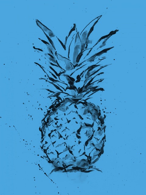 Pineapple Ink Study - Blue