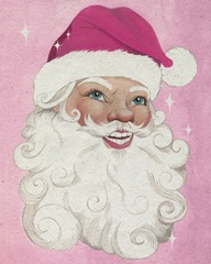 Vintage Santa on Pink II