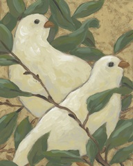 Ivory Bird Pair I