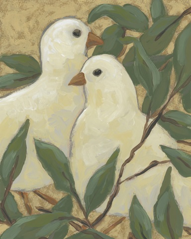 Ivory Bird Pair II
