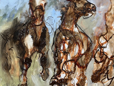 Horses in Watercolor